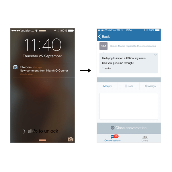 signposts notifications on iOS and Android notifications screens