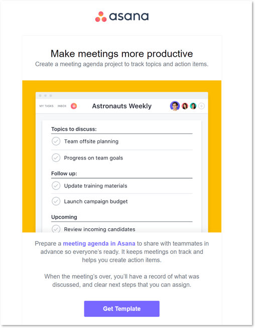 Asana email