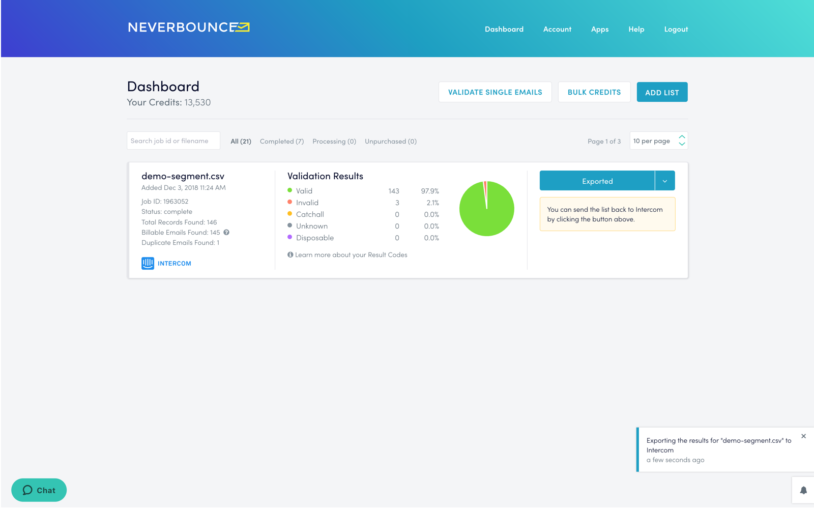 Neverbounce onboarding integration