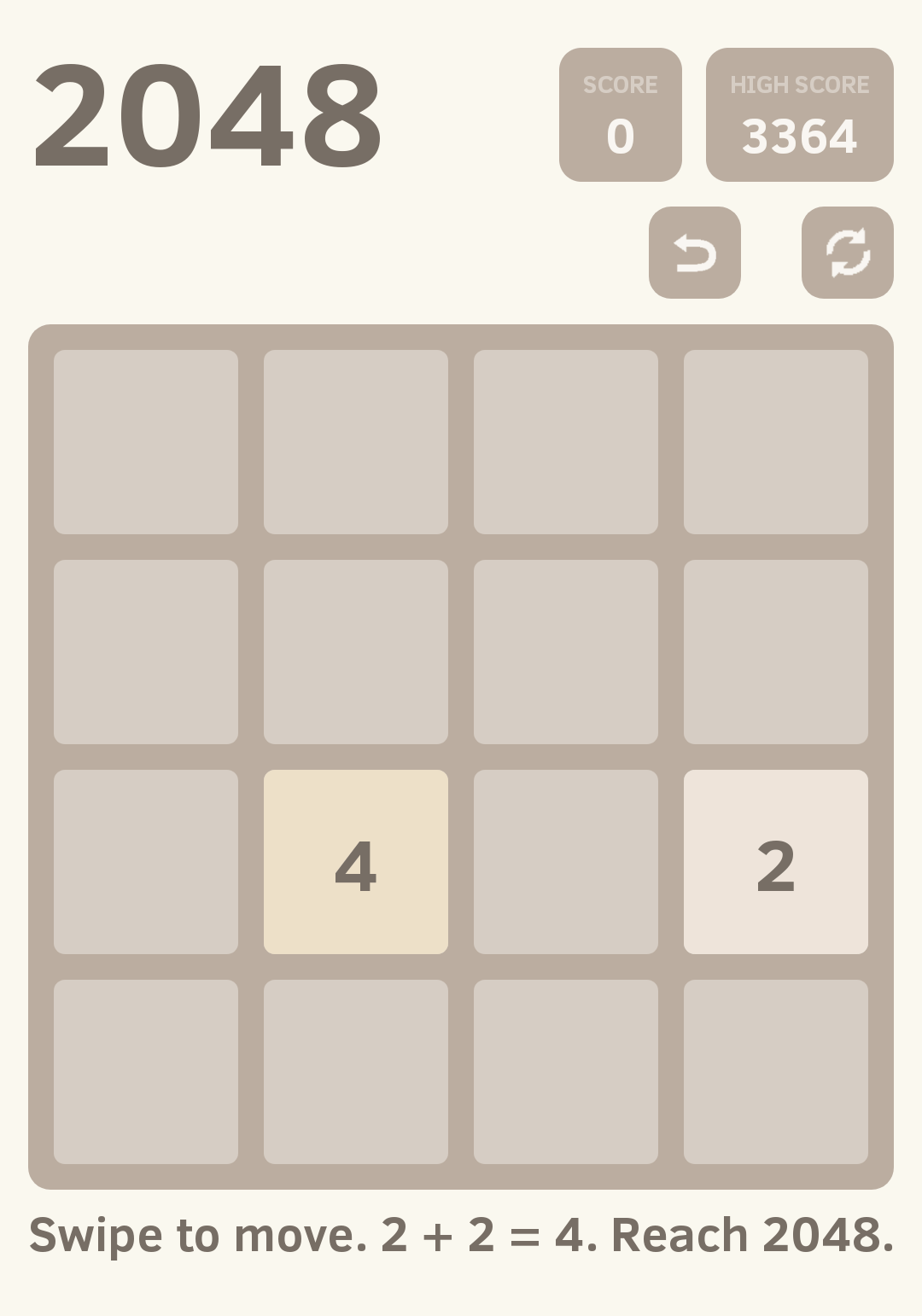 2048 welcome page