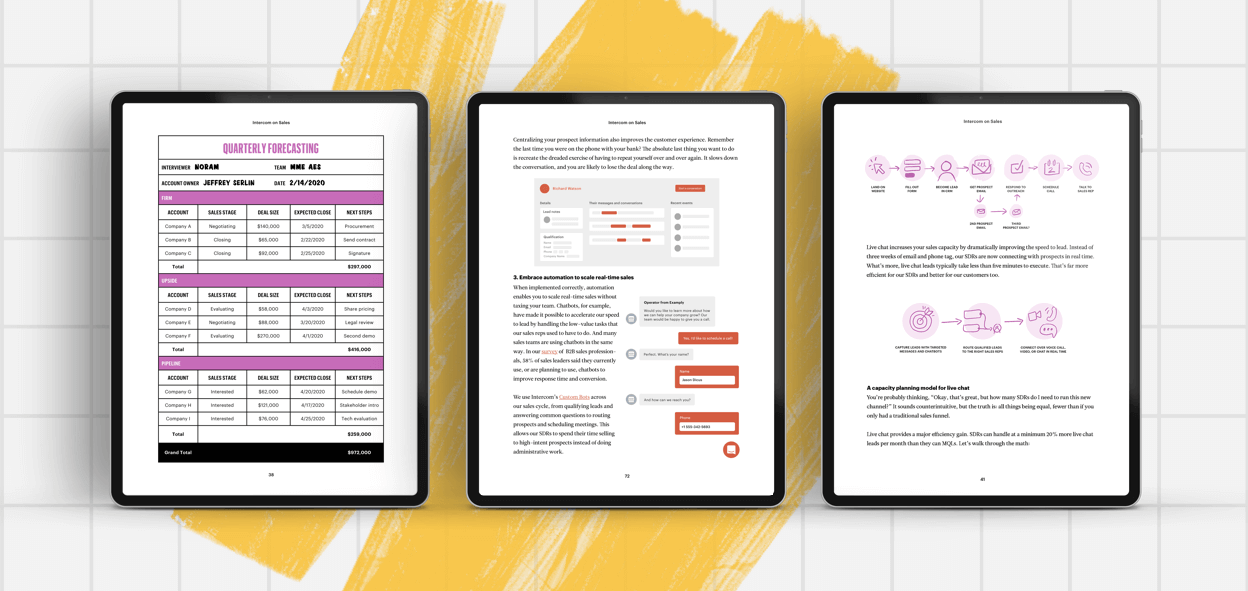 Inside look at the book Intercom on Sales