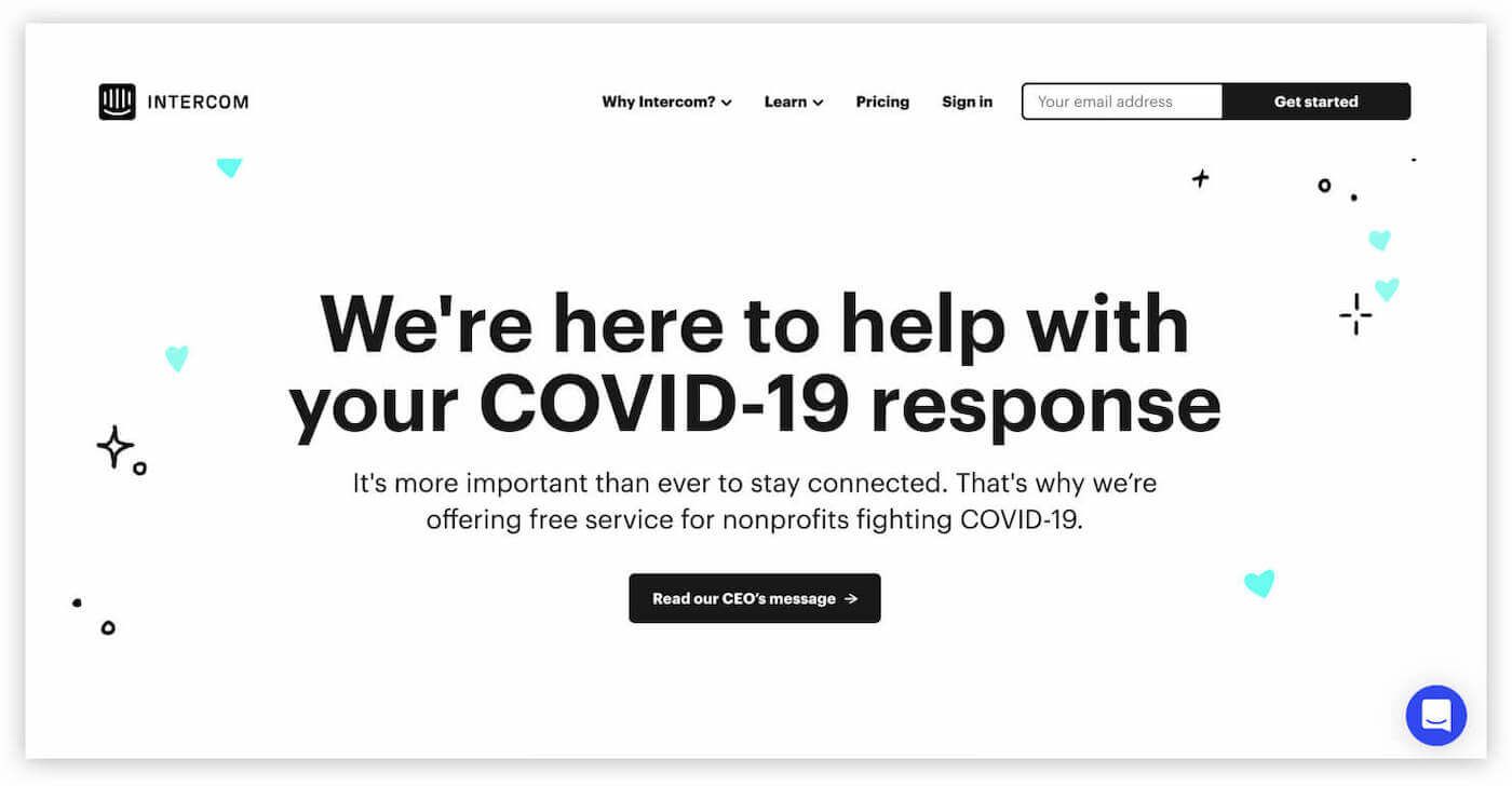 Intercom's initiative to support the fight against Covid-19