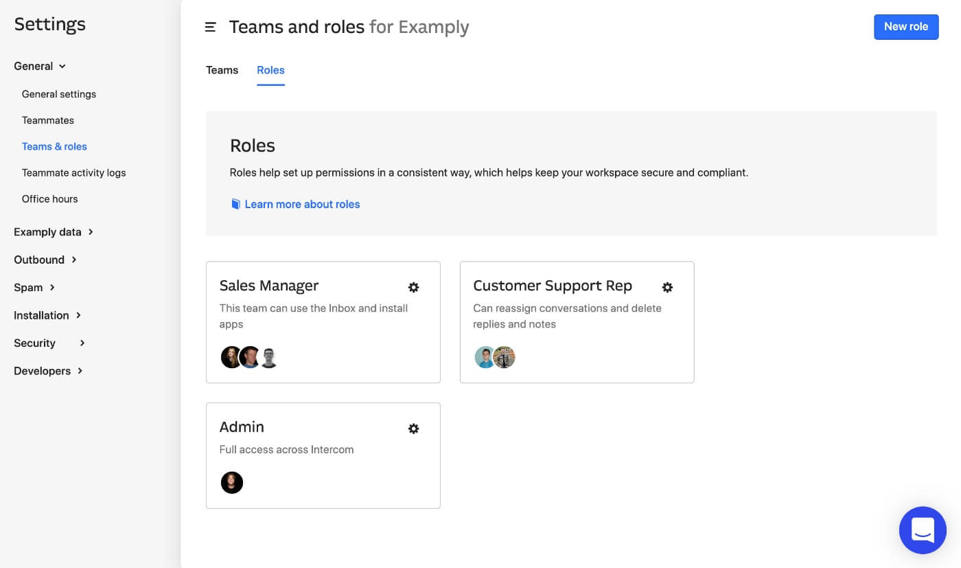 Intercom Custom Roles
