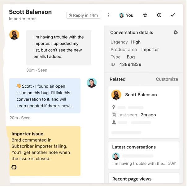 Intercom Conversation Details app