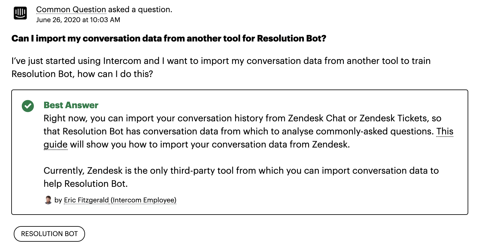 An example of a product-specific Q&A