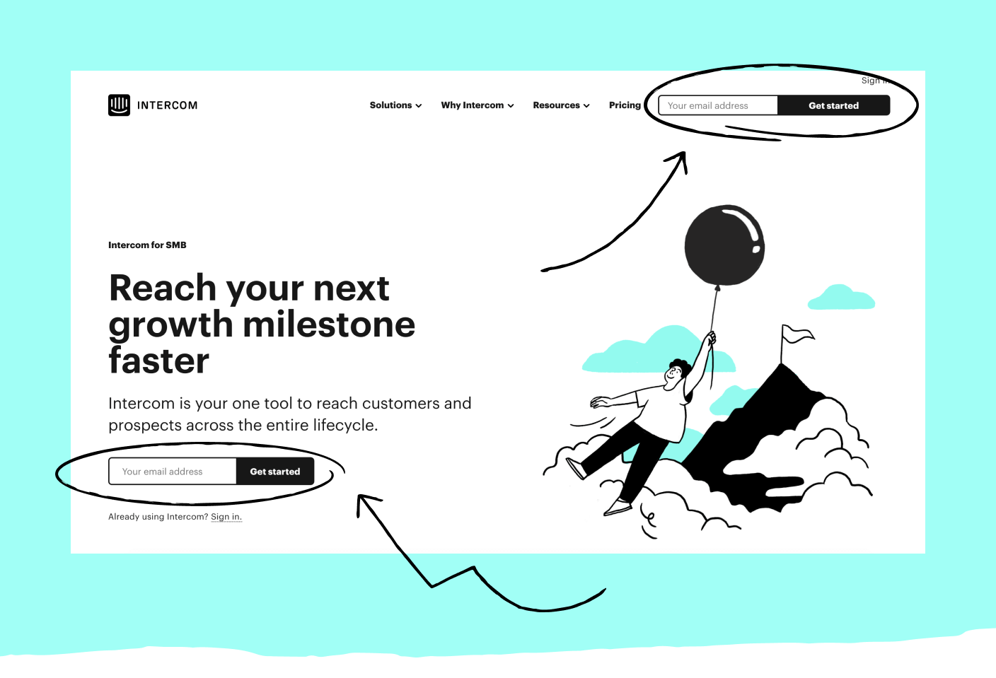 Landing page CTA